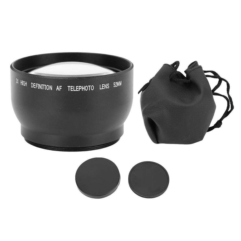 52mm 2X Vergroting HD Teleconverter Teleobjectief voor 52mm Vatting Camera Lichtgewicht Aluminiumlegering T2 Lensdraad