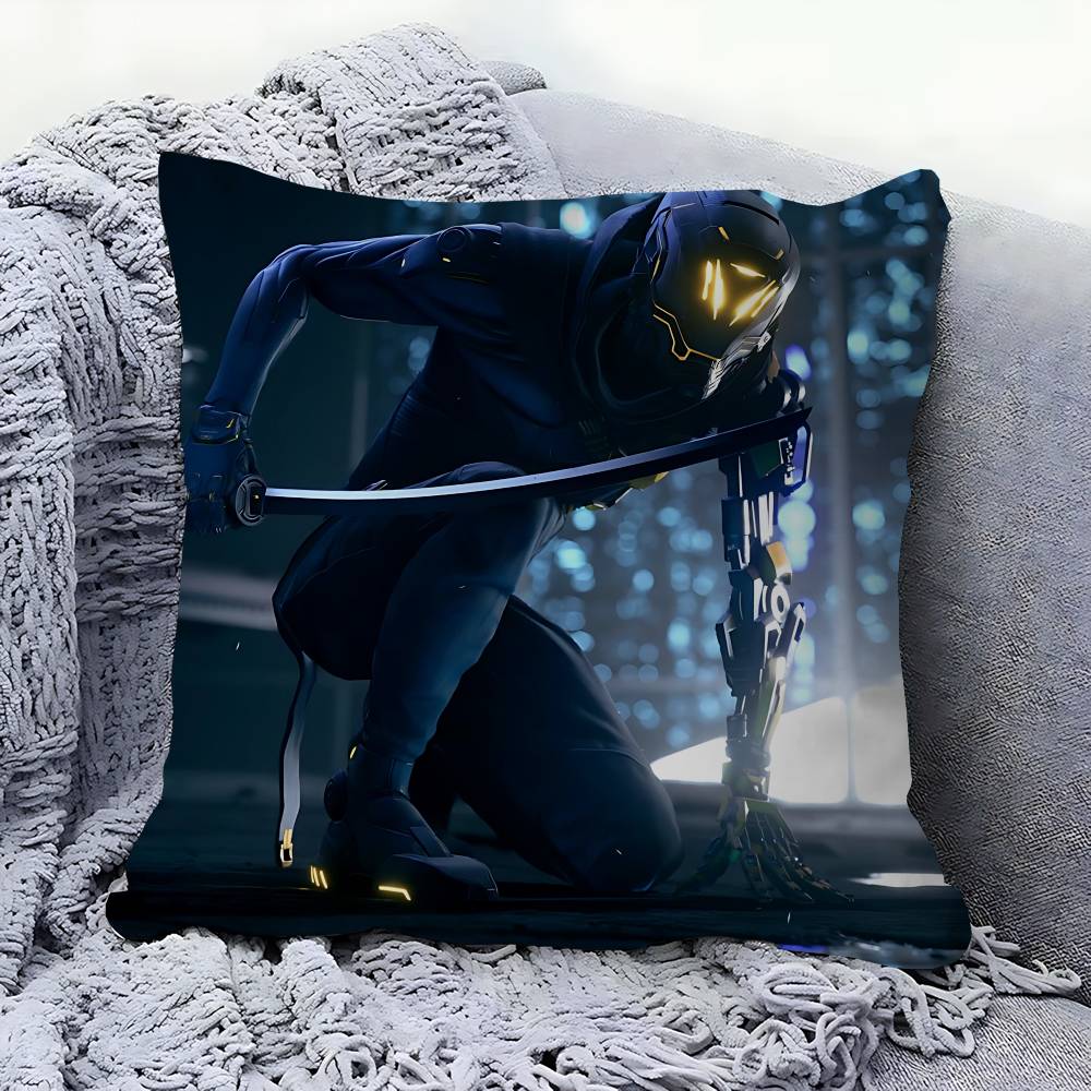 Game G-GHOSTRUNNER Pillow Covers Cartoon Sofa Decorative Home Double-sided Printing Short Plush Cute Cushion Cover