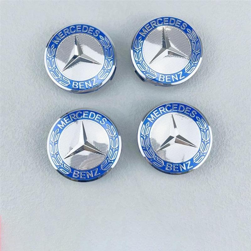 4PCS 75MM Blue Wheel Hub Cap Emblem Badge For Mercedes Benz C180 C200 E200 E260 E300 ML350 A1714000025 W230 W210 W211 W221 W219