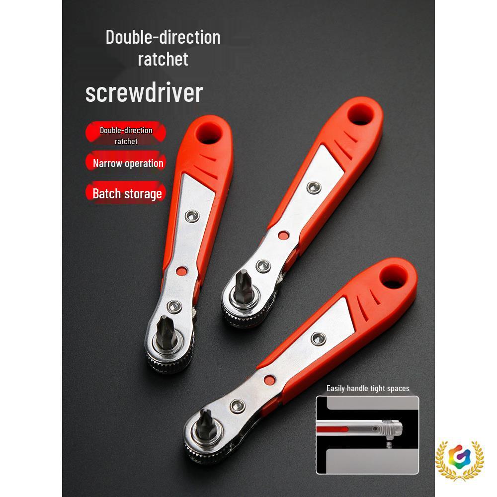 Reversibler magnetischer rechtwinkliger Ratschenschraubendrehersatz mit Kreuzschlitz- und Schlitzbits