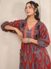 Hand Block Printed Dress Midi Cotton Floral Dress Boho Chic Holiday Summer Indian Cotton Dress Handmade In India Jaipuri Dress with Pockets