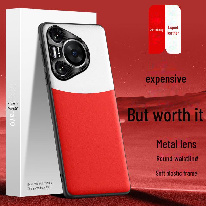 Liquid Leather Case for Huawei Pura70: Drop-Resistant and Protective Cover