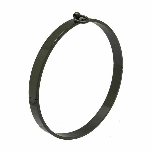 Gold Black Silver Polished Stainless Steel Slave Choker  Collar Collars & Leashes