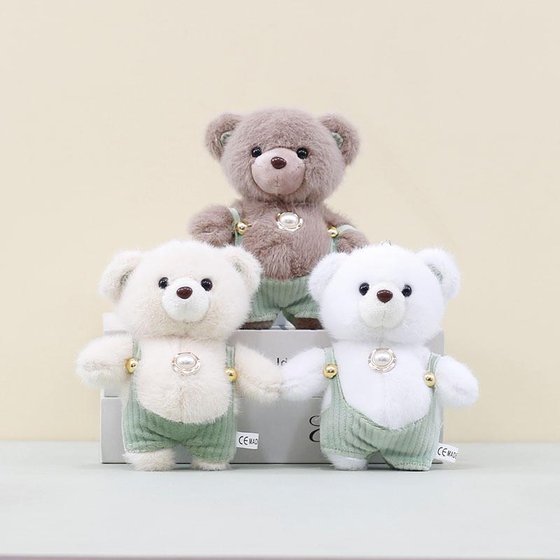 Whimsical Big Belly Teddy Bear Keychain Soft Plush Charm Adorable Bag Accessory
