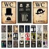 Vintage Funny WC Metal Sign Plaque - Lavatory Toilettes Design - Wall Art Perfect for Bar Club Bathroom Restroom Decoration
