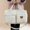 Korean Quilted Mommy Travel Bag: Lightweight, Large Capacity, Multipurpose Shoulder and Handbag for Short Trips and Casual Mother-Baby Outings.