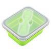 Clip-On Lid Collapsible Lunch Box Silicone Portable Storage Bowl  For Outdoor Travel
