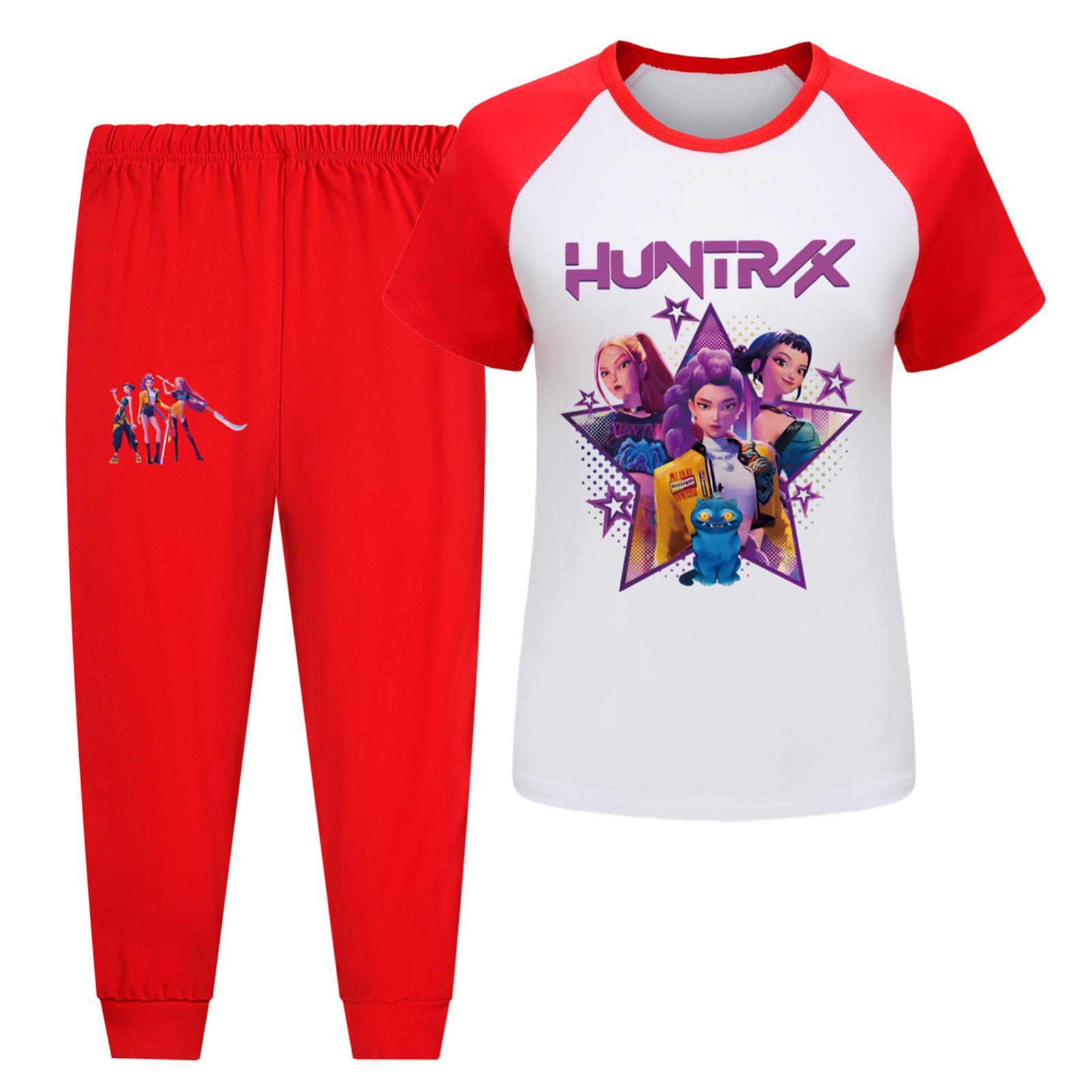 

Детская летняя спортивная футболка и брюки, комплект спортивной одежды из двух предметов, одежда с принтом с короткими рукавами, костюм 170 красный