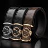 Men's Genuine Leather Automatic Buckle Crocodile Pattern Versatile Belt for Young Men Casual Trousers