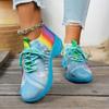 Fashion 2025 Lace-up Women's Vulcanize Shoes Plus Size Sock Shoes Breathable Mesh Knit Ligh Tweight Comfortable Neakers Casual Sneakers
