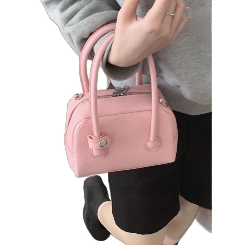 Portable Bowling Bag Fashion Cherry Blossom Pink Small Square Bag Crossbody Commuter Bag