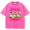 When Life Gives You Lemons Make Prints Washed TShirt Womens Cotton Tops Distressed ONeck Comfortable T Shirts Summer Clothes