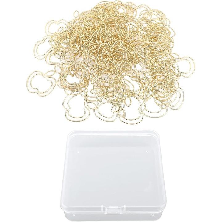 

100 шт. Скрепки для бумаги в форме яблока, Милые скрепки оптом, Скрепки для планеров и Закладки, Забавные скрепки, Офисные скрепки(красный) золотой