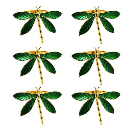 Dragonfly Napkin Ring Metal Springtime Napkin Holder Green Dragonfly Napkin Ring for Table Settings Wedding Holiday Dinners Decoration