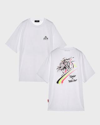 ARTISTWEAR [Atw X Leodav] Tiger Embroidered Oversized Short Sleeve T-Shirt_Wh