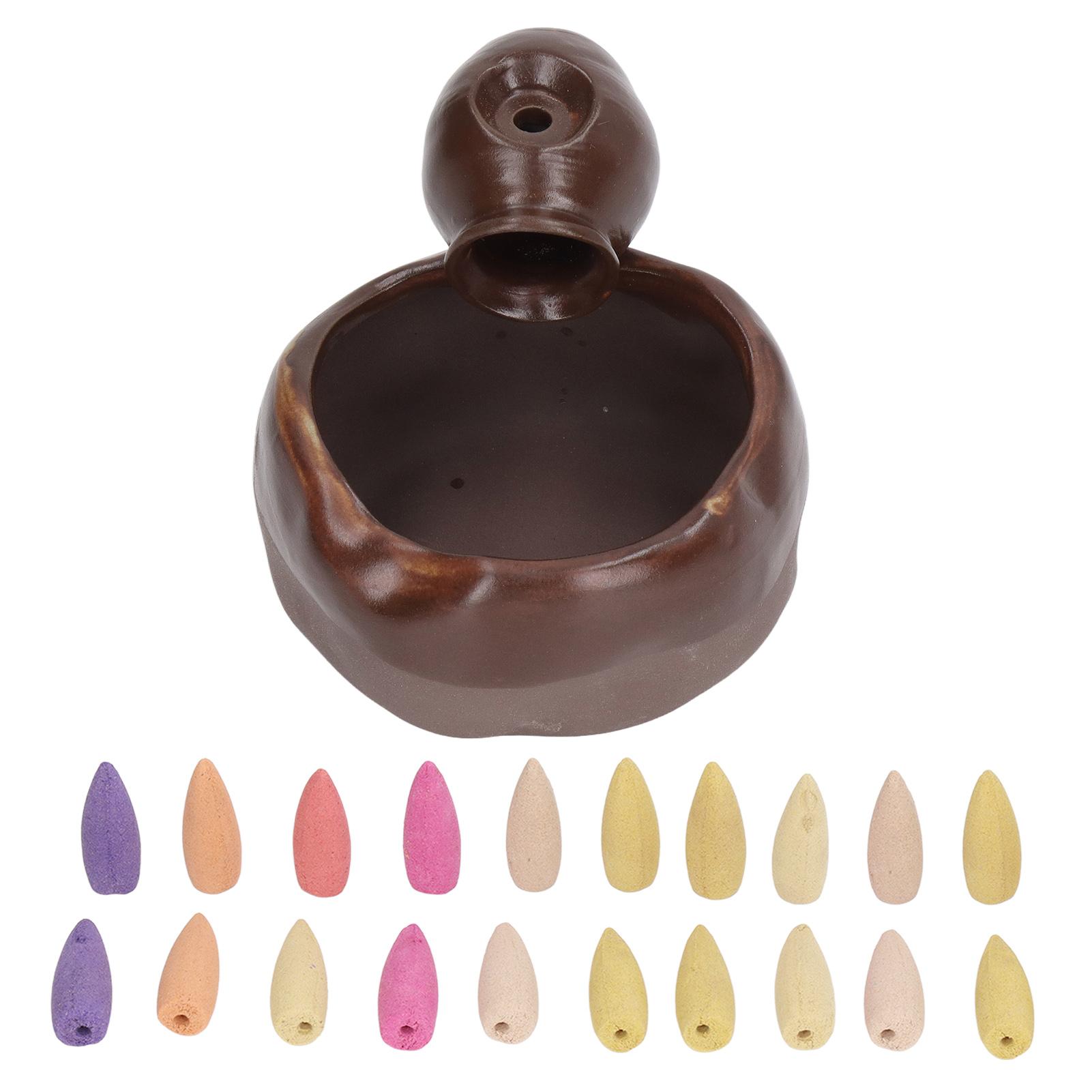 

Backflow Incense Burner Antique Style Exquisite Details Easy to Clean Ceramic Incense Burner for