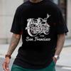 Drawn Motorcycle San Francisco Design T-Shirt Cotton Men Summer Casual Short Sleeve Round Neck