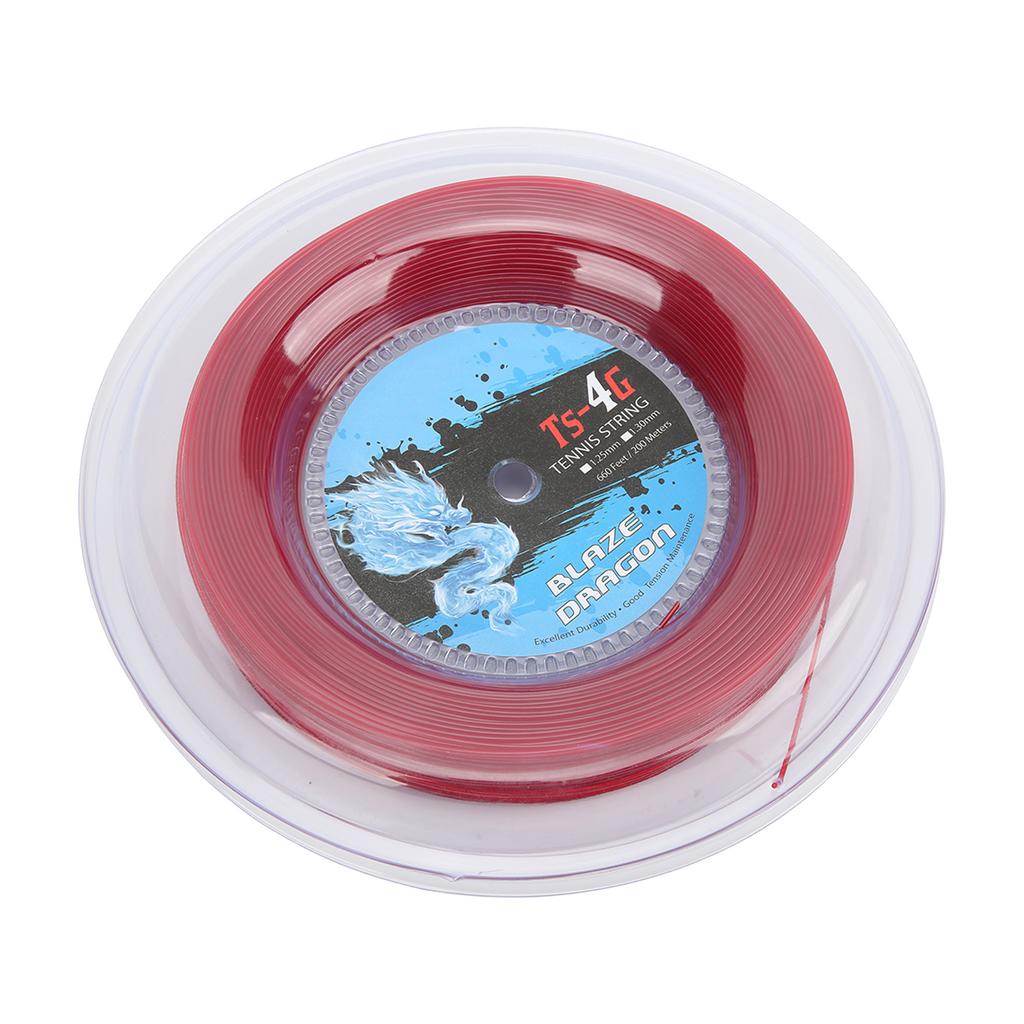 Struna do rakiety tenisowej 1.3mm 200m Szpula struny do rakiety dla amatorów do codziennego treningu i ćwiczeń Czerwona