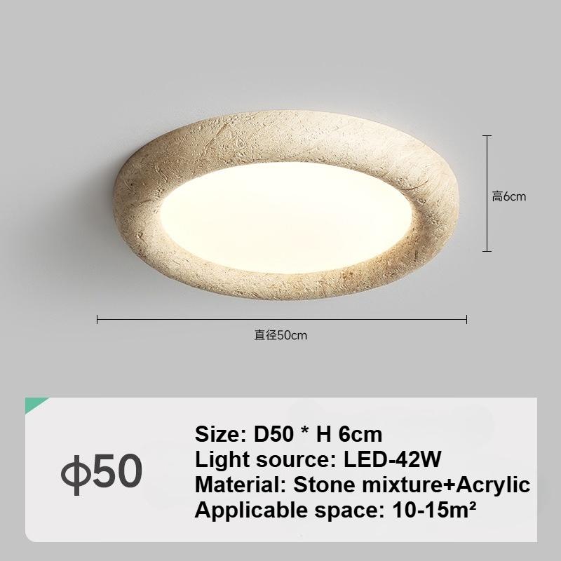 Natural Yellow Lime Hua LED Ceiling Light Creative Circular Light Wabi Sabi Ceiling Light  Dining Room Bedroom Decoration