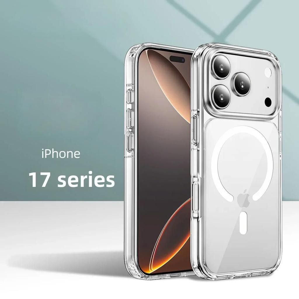 Transparent Clear Magnetic Wireless Charging Protection Phone Case for IPhone 17 Pro Max 17 Air iPhone17 Camera Protect Cover