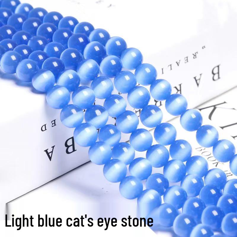 Cat's Eye Stone Jewelry Accessories: Loose Round Beads for DIY Stringing
