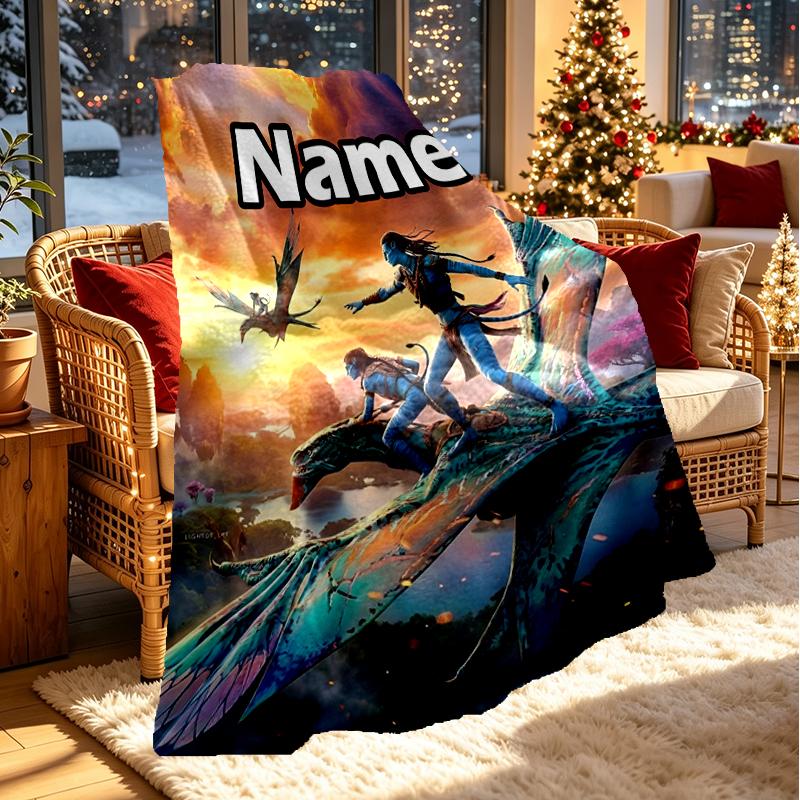Custom Name Personalized Avatar Print Blanket, Home Decor, Bedroom, Sofa, Camping, Couch, Gifts for Birthday Christmas