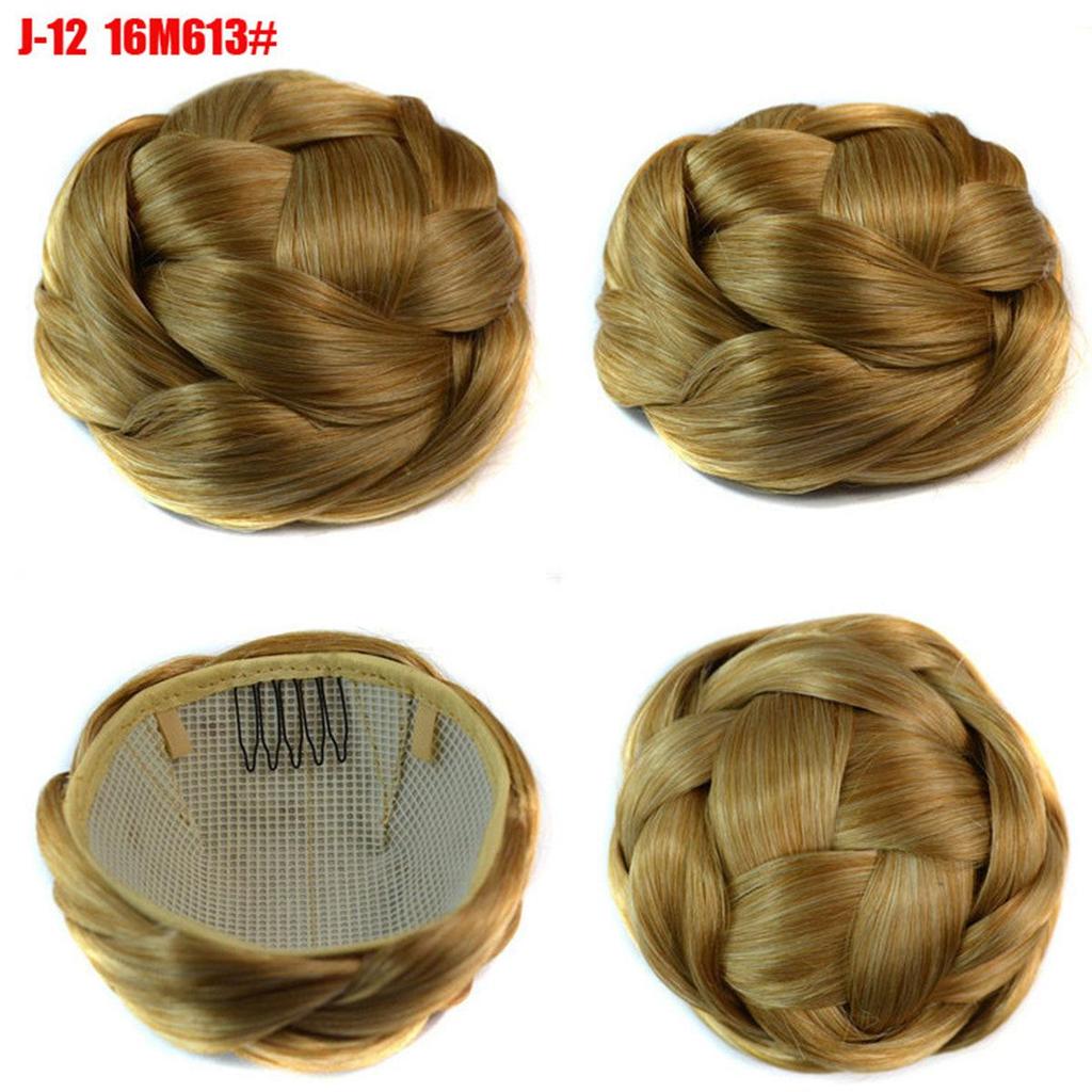 Braided Chignon Hair Bun Dancer Hair Cover Donut Hair Pieces Scrunchies Hair Bun Wig Clips Updo Wedding Party for Women