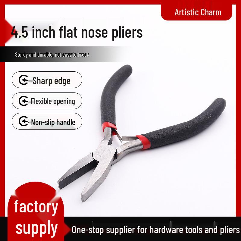 4.5-Inch Handmade Multi-Functional Flat-Nose Pliers for Jewelry and DIY