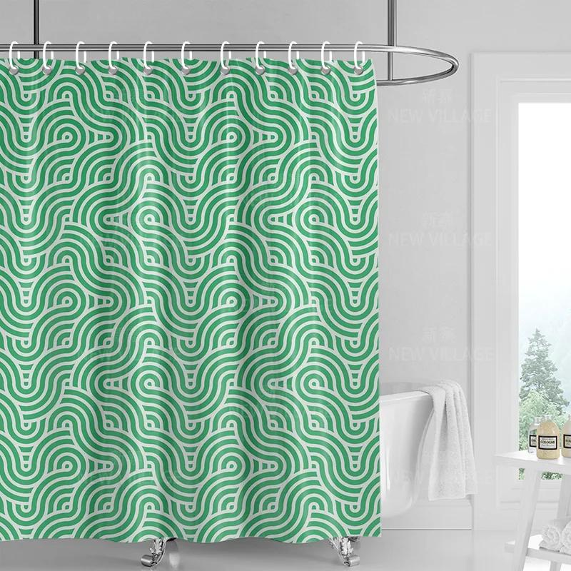 Home decoration shower curtains bathroom waterproof curtain fabric Living Room Modern Nordic Modern geometric pattern simple
