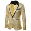 Charm Men's Casual One Button  Fit Suit  Coat Jacket Sequin Party Top