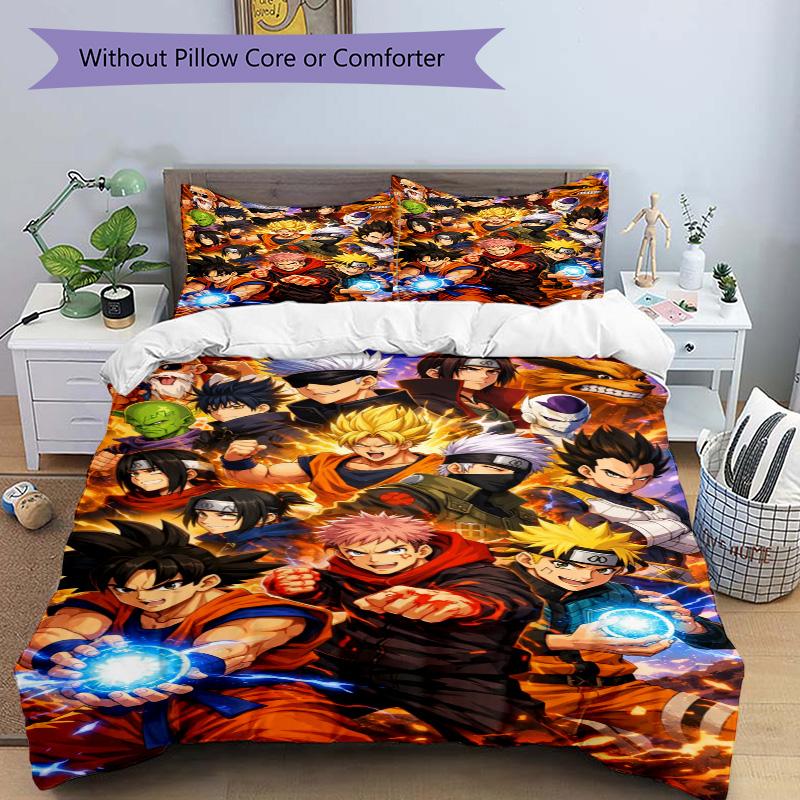 Superhero Anime Characters Print 3Pcs Bedding Setduvet Cover With 2 Bedropillowcase Home Birthday Gift