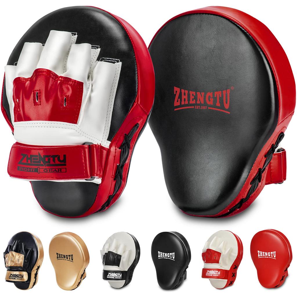 ZHENGTU Boxing Kick Punching Boxing Martial and Mitts, Mitts, Mitts, Gloves, Arts, Karate, Practice, Exercise, (Black Red)
