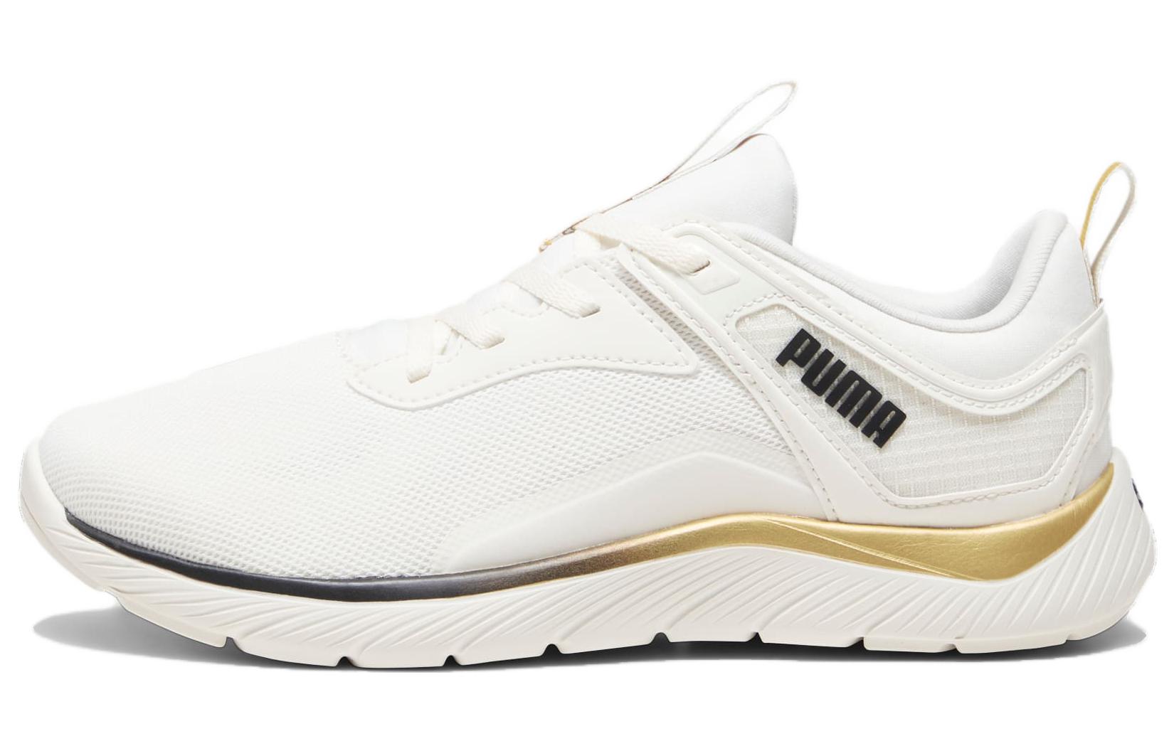PUMA Softride Remi Molten Metal  White PUMA Gold  Women s 378848-02 38.5