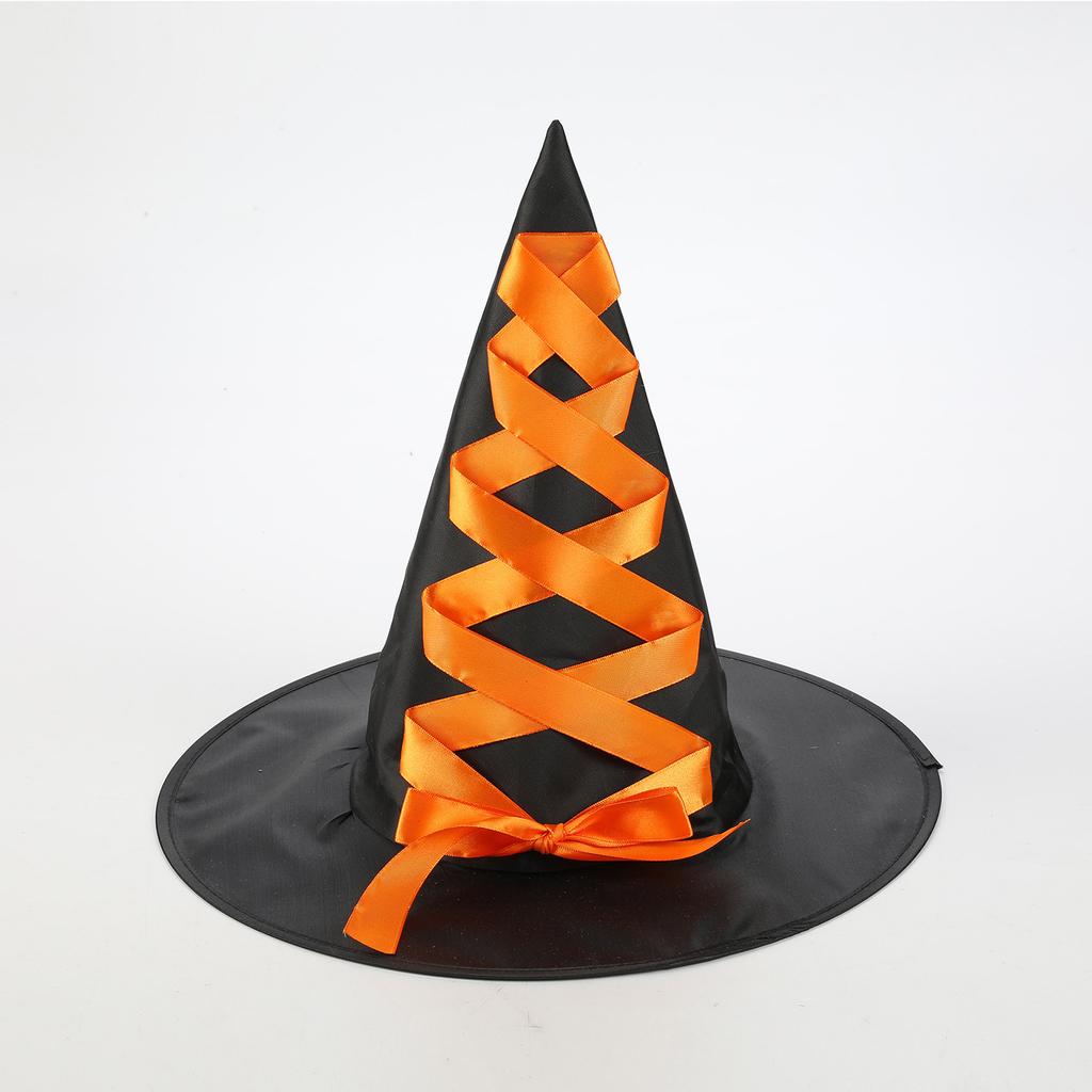 Halloween Black Witch Hat Oxford Fabric Witch Hat Party Gala Festive Pointed Witch Hat
