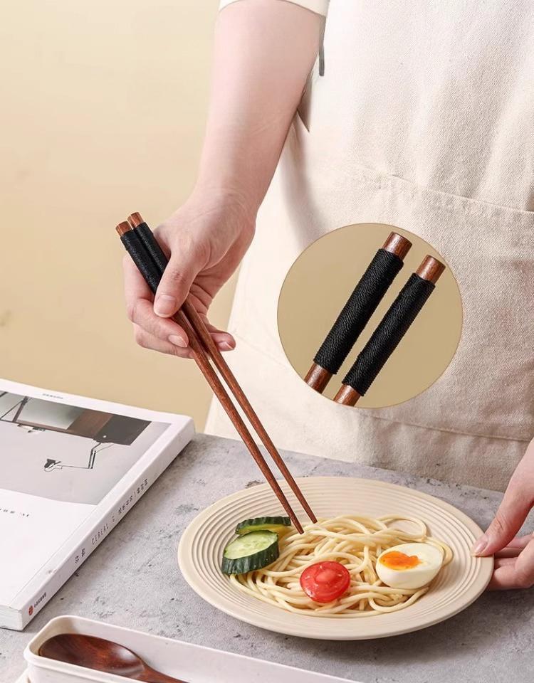 Chopsticks and Spoon Set Wooden One Person Portable Tableware 3-Piece Set Children's and Students' Special Storage Box