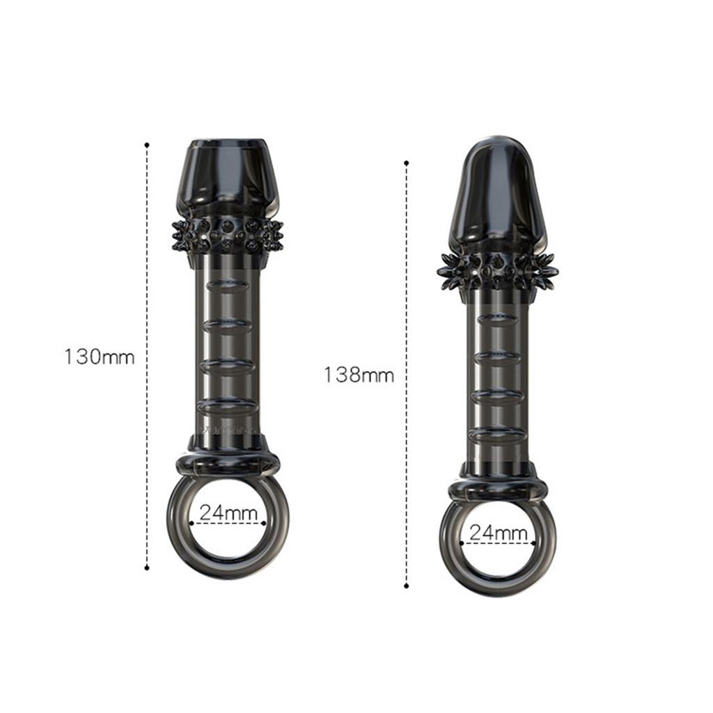 Male Penis Extender Delay Ejaculation Sex Toy Reusable Penis Sleeve Silicone Cover Enlargement Sex Toys For Men Semen Lock Ring