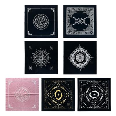 Quadratisches Flanell Tarot Altar Tuch Kartenspiel Brettspiel Astrologie für Orakelkartenunterlage Tischdecke Kartenmatte Divinationstischdecke