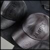 Baseball English CZ566 [White Fang] Hat, Cap, Cap, Leather, PU, Casual, Letters, Logo, Elegant, Adult, Embossed, Men's, (Coffee)