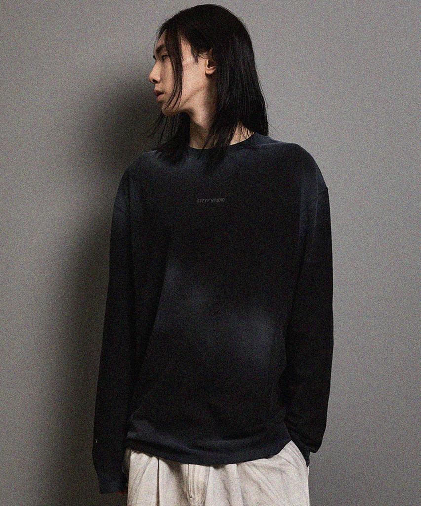 FFEFF STUDIO Vintage Washed Named Long Sleeve T-Shirt (Black)