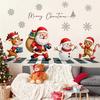 Merry Christmas Snowman Gingerbread Wallpaper Removable Self-Adhesive Santa Reindeer for Home Cafe Bedroom Living Room Decor