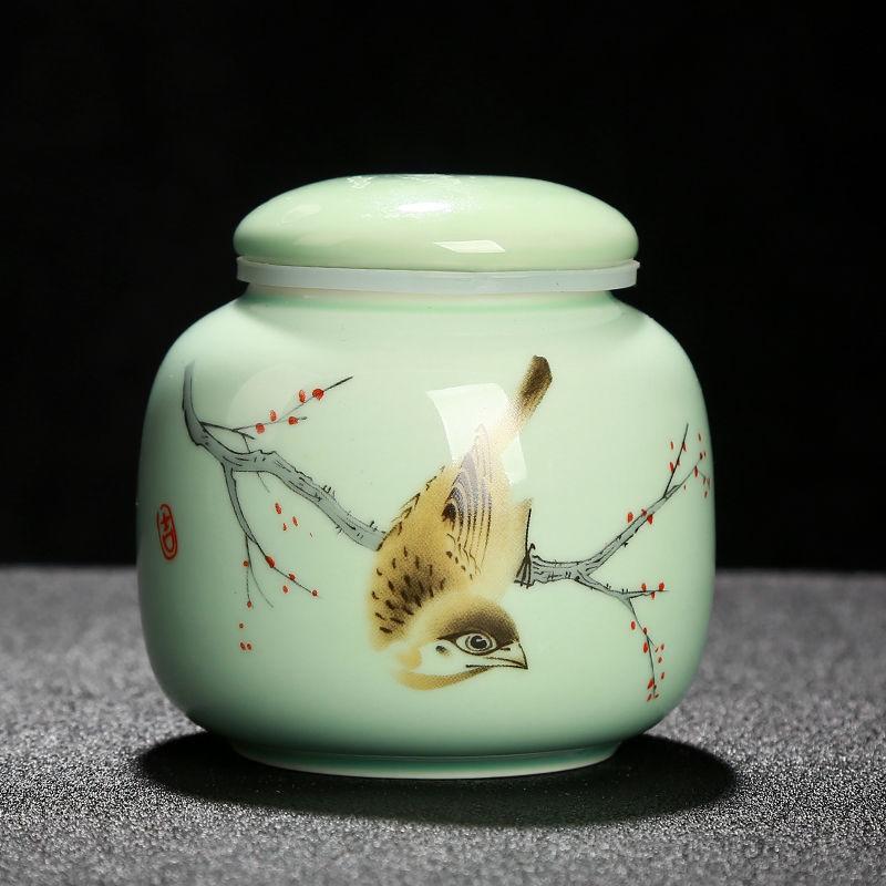 Retro Style Ceramic Tea Storage Jars Home Dried Fruit Medicinal Herbs Sealed Storage Cans Multifunction Mini Packaging Caddy
