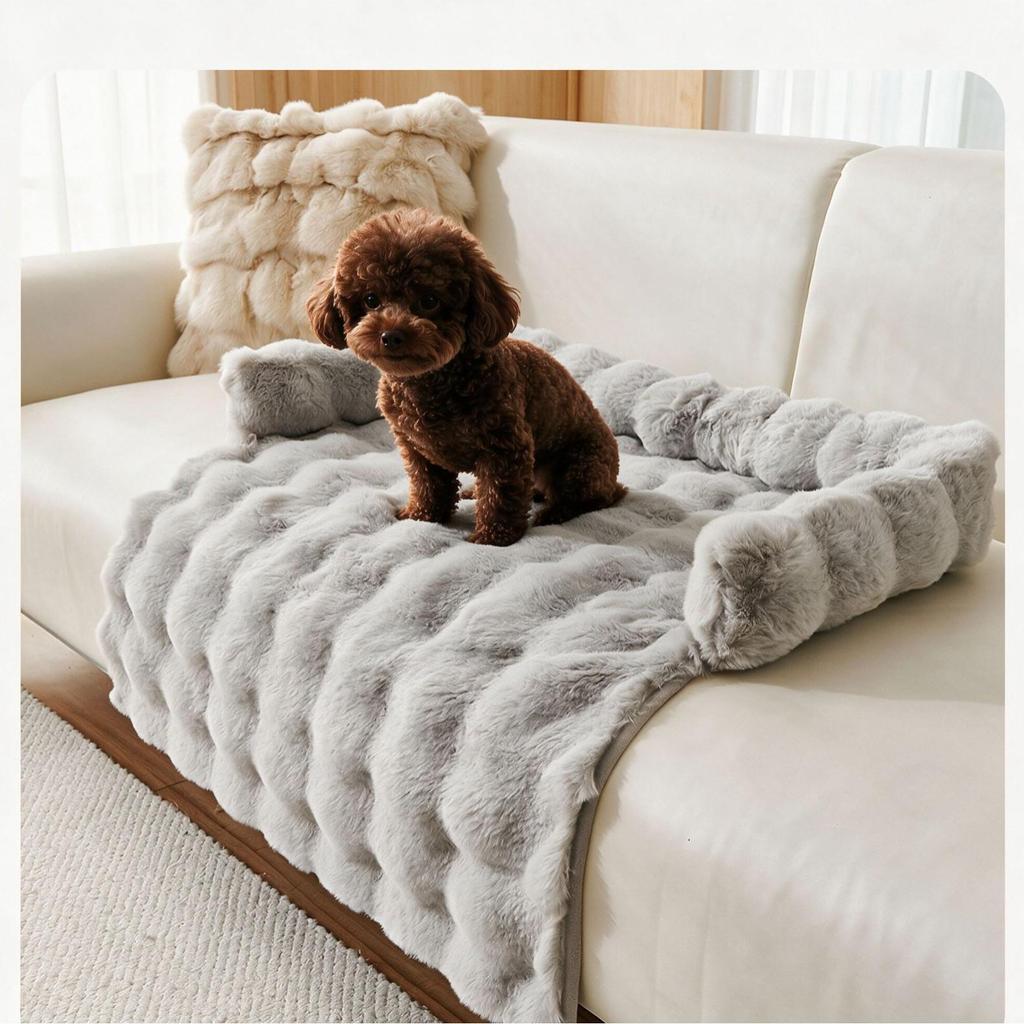 Non-slip Washable Bubble Rabbit Pet Nest - Warm Plush Mat for Cats and Dogs
