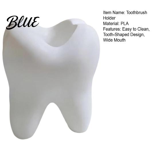 Tooth Shape Holder Toothbrush Holder, 3D Printed Storage Organizer, Wide No Burrs Pen Mouth Large Capacity for Bathroom Desk Organizer