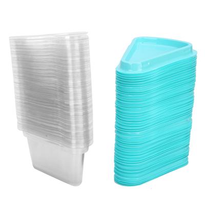 100Pcs Triangular Cake Holder Box Transparent PET Food Cupcake Packaging Container