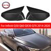 For Infiniti Q50 Q60 QX30 Q70 2014- Rearview Side Mirror Cover Wing Cap Exterior Door Case Trim Sticker Carbon Fiber Black