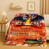 3D  Charizard Pokemon Cartoon Christmas Gift Flannel Blanket,Ultra Soft Plush Throw for Home Bedroom Bed Sofa Cover Kids