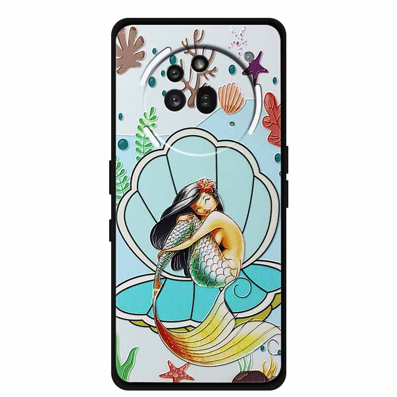 3D Prägehülle Für Nothing Phone 3A Pro Hülle 3 A Pro Hülle Blumen Schwarzes Silikon Weiche Rückabdeckung Für Nothing Phone3A Pro Hülle