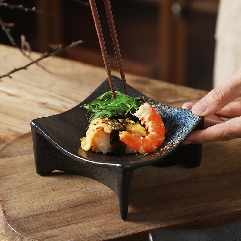 Small Ceramic Plate Barbecue Dipping Sashimi Sushi Soy Sauce Dishes Home Desktop Snack Fruit Dessert Plates