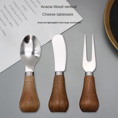 Vertical Wooden Handle Butter Jam Butter Knife Spoon Spread Sauce Cheese Spread Bread Cheese Butter Knife Fork Tableware