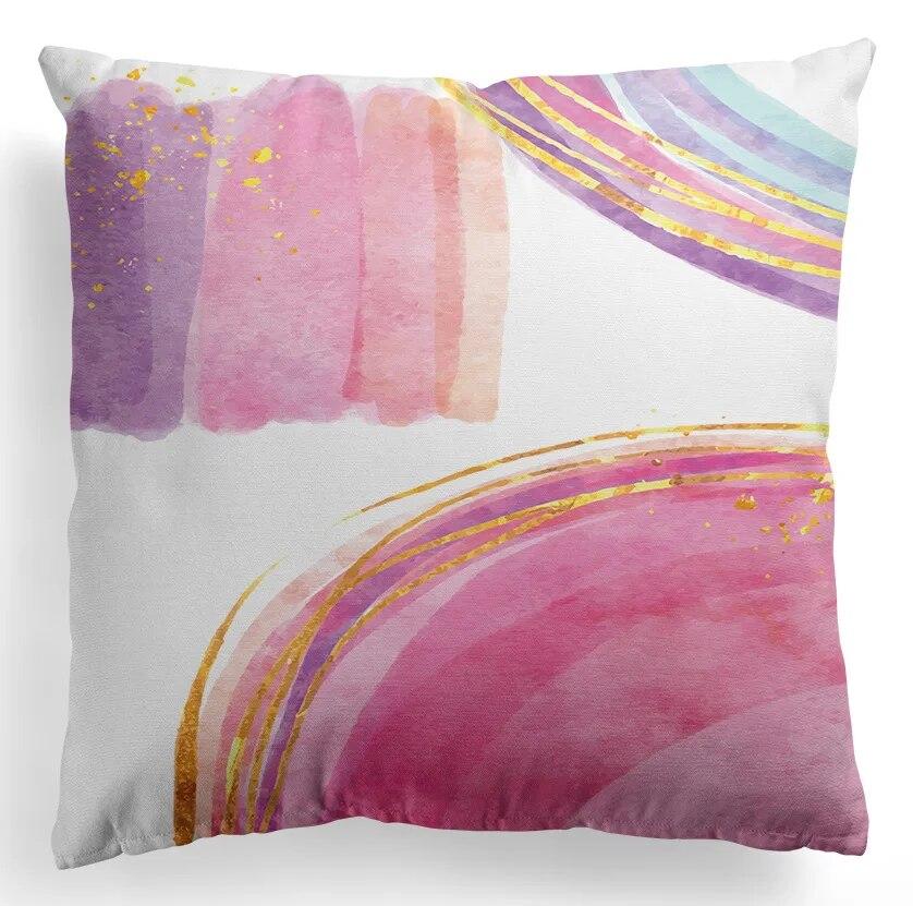 Nordic Abstract Art Colorful Geometric Stitching Decorative Pillowcase Living Room Sofa Office Cushion Cover Home Decoration